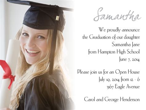 sample graduation announcement text